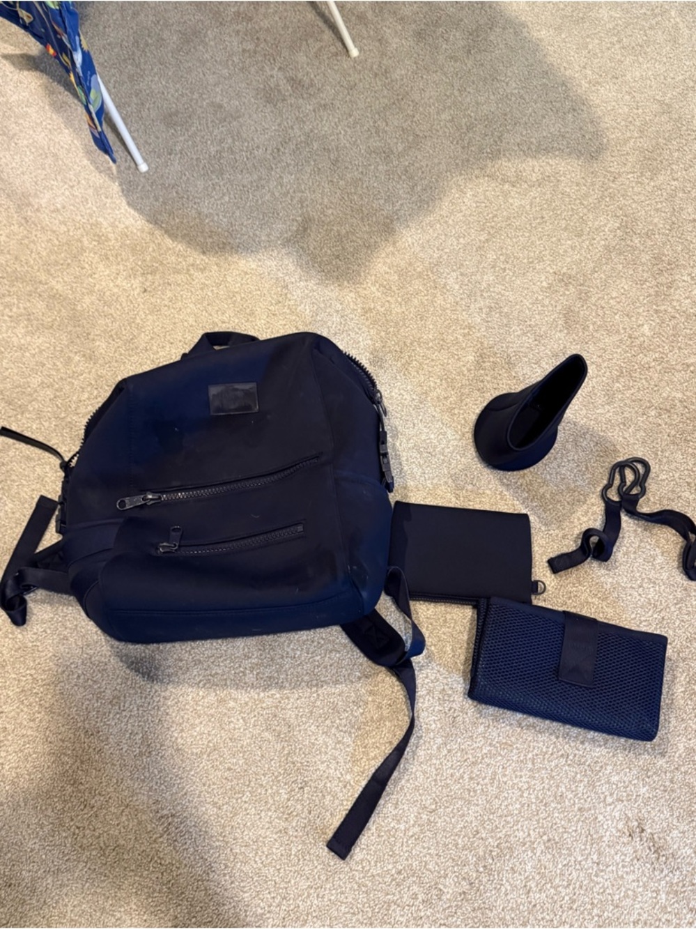 Medium Dagne Dover Diaper Bag in Navy with Matching Accessories